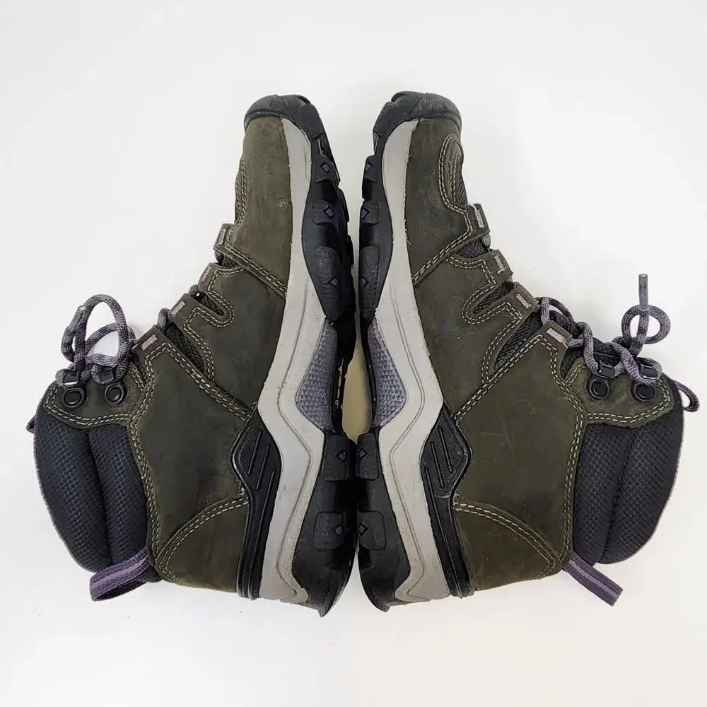 Keen Gypsum II Gray Purple Leather Ankle Hiking Boots Women Size 7.5 Waterproof